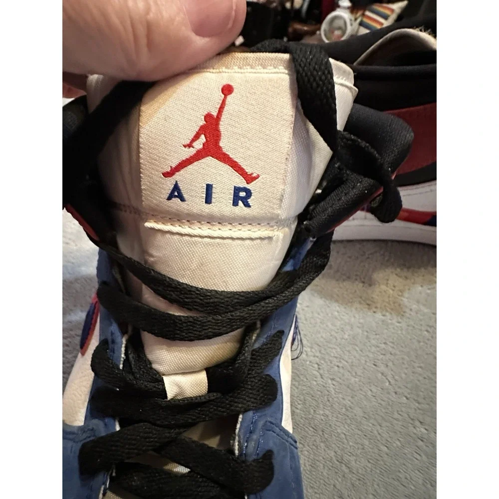 Nike Air Jordan 1 Mid Multi Color Swoosh‎ White Racer 13's 852542-146